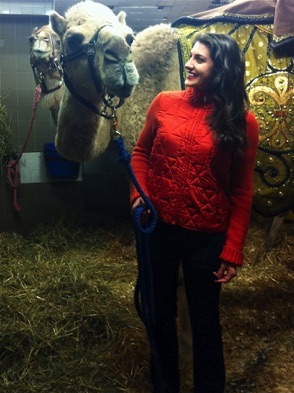 With camel
