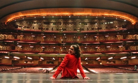 Sitting on stage